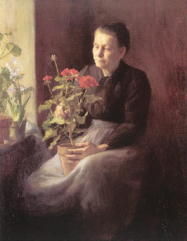 Lord, Caroline A. Woman with Geraniums china oil painting image